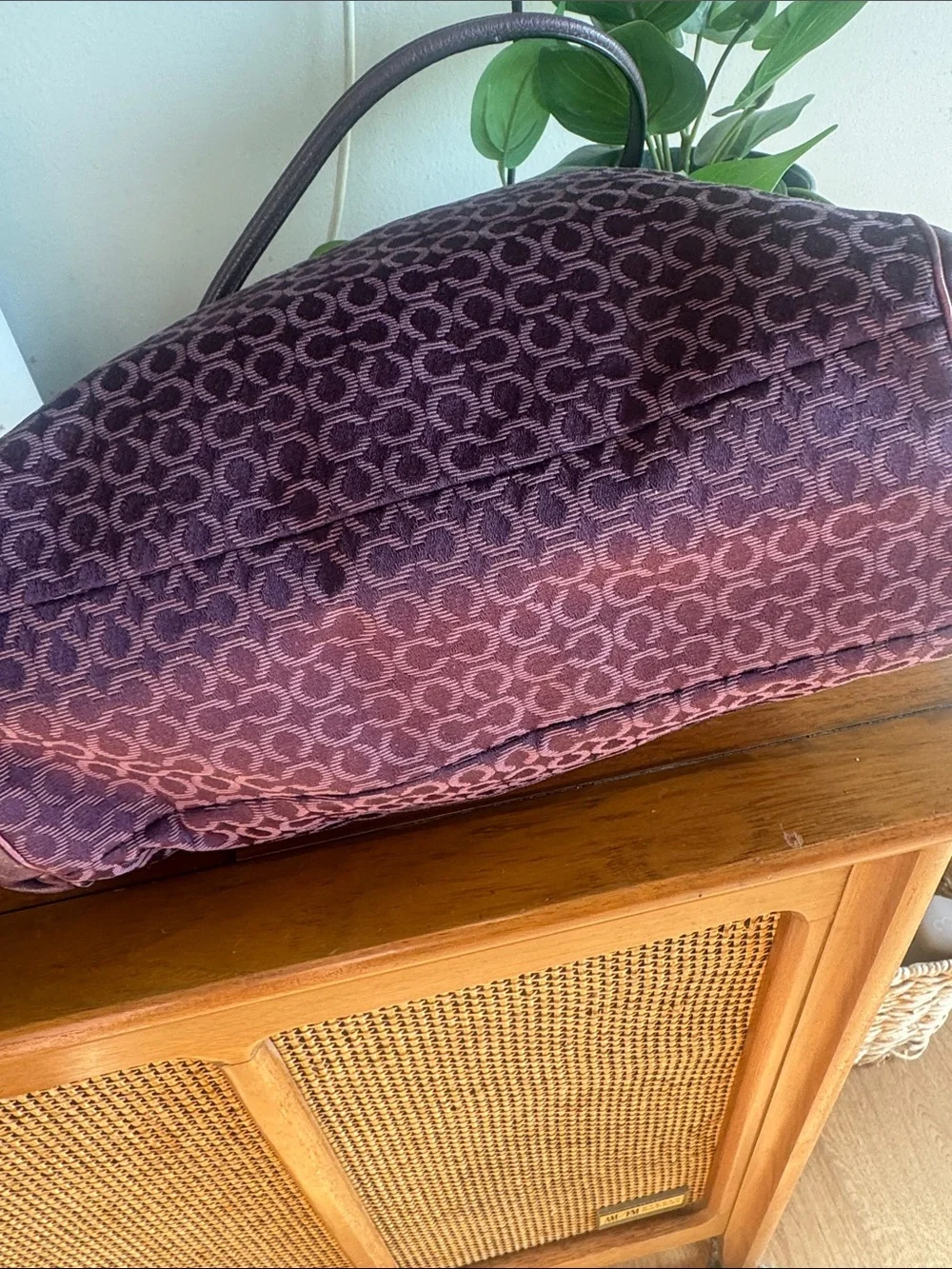 Coach Madison Phoebe Plum Signature Jacquard Shoulder Bag